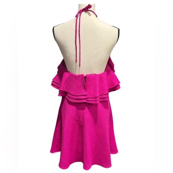Badgley Mischka Kieran Ruffle Halter Dress Magenta
Size 4 - Picture 3 of 6